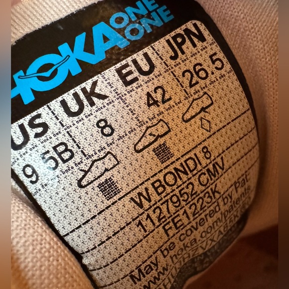 Hoka One One Bondi 8 Light Pink/Cream Athletic Shoes Women's Size 9.5 B - Picture 9 of 16